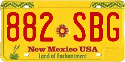 NM license plate 882SBG