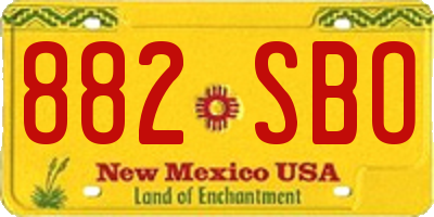 NM license plate 882SBO