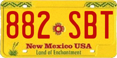 NM license plate 882SBT