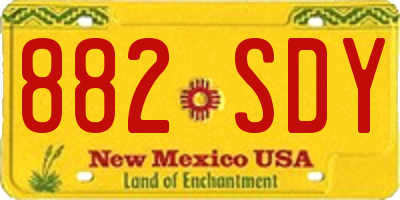 NM license plate 882SDY