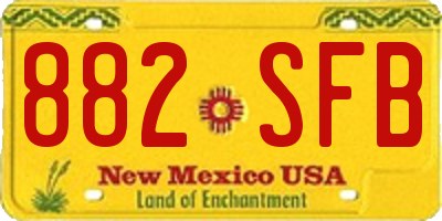 NM license plate 882SFB