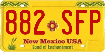 NM license plate 882SFP
