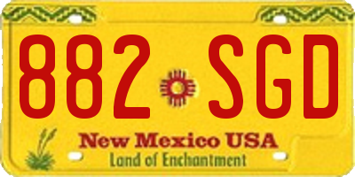 NM license plate 882SGD