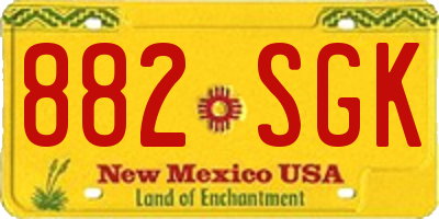 NM license plate 882SGK