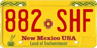 NM license plate 882SHF