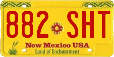 NM license plate 882SHT