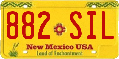 NM license plate 882SIL