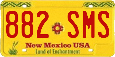 NM license plate 882SMS