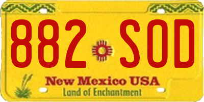 NM license plate 882SOD
