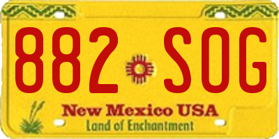 NM license plate 882SOG