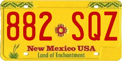 NM license plate 882SQZ