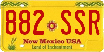 NM license plate 882SSR