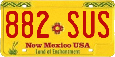 NM license plate 882SUS