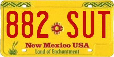 NM license plate 882SUT