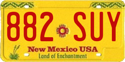 NM license plate 882SUY