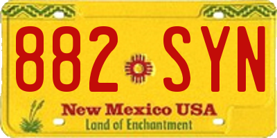 NM license plate 882SYN