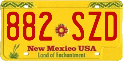NM license plate 882SZD