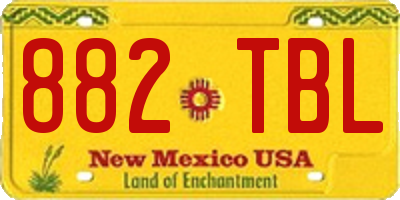 NM license plate 882TBL