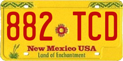 NM license plate 882TCD