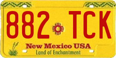 NM license plate 882TCK