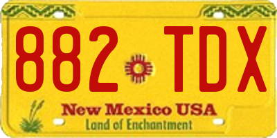 NM license plate 882TDX