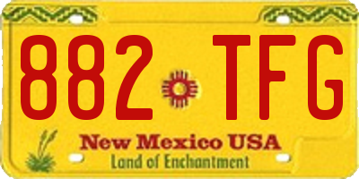 NM license plate 882TFG