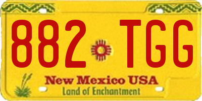 NM license plate 882TGG