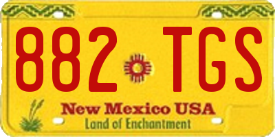 NM license plate 882TGS