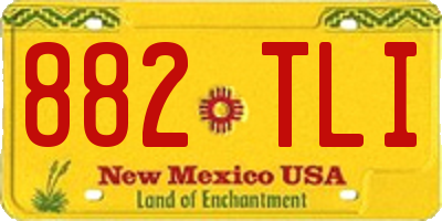 NM license plate 882TLI