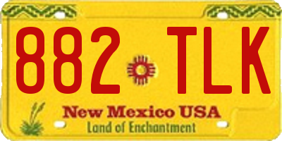 NM license plate 882TLK