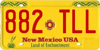 NM license plate 882TLL