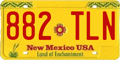 NM license plate 882TLN