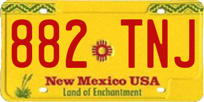 NM license plate 882TNJ