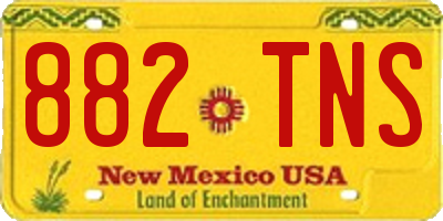 NM license plate 882TNS
