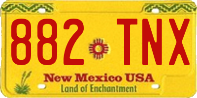 NM license plate 882TNX