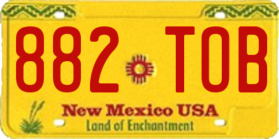 NM license plate 882TOB