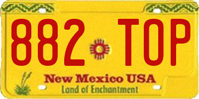 NM license plate 882TOP