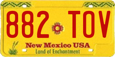 NM license plate 882TOV