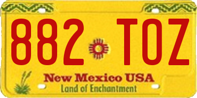 NM license plate 882TOZ