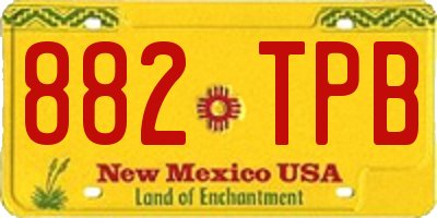 NM license plate 882TPB