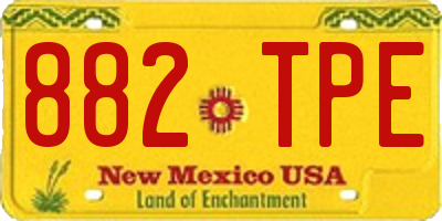 NM license plate 882TPE