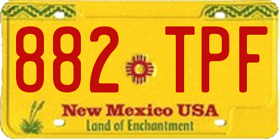 NM license plate 882TPF