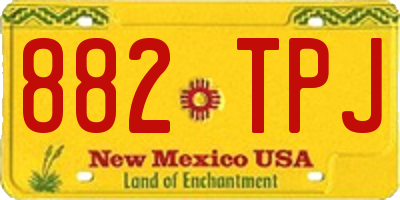 NM license plate 882TPJ