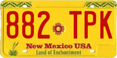 NM license plate 882TPK