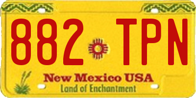 NM license plate 882TPN