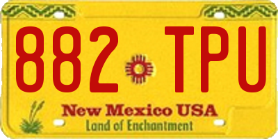 NM license plate 882TPU