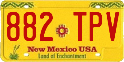 NM license plate 882TPV