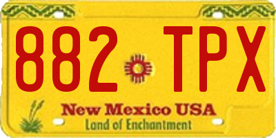 NM license plate 882TPX