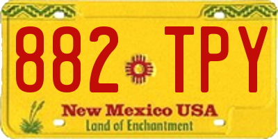 NM license plate 882TPY