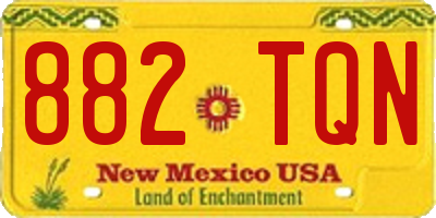 NM license plate 882TQN